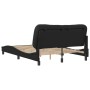 Bed frame with headboard black synthetic leather 140x190cm by , Beds and slatted bases - Ref: Foro24-3207995, Price: 213,27 €...