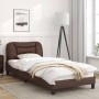 Bed frame with headboard brown synthetic leather 90x200cm by , Beds and slatted bases - Ref: Foro24-3207976, Price: 157,72 €,...