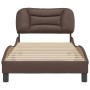 Bed frame with headboard brown synthetic leather 90x200cm by , Beds and slatted bases - Ref: Foro24-3207976, Price: 157,72 €,...