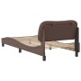 Bed frame with headboard brown synthetic leather 90x200cm by , Beds and slatted bases - Ref: Foro24-3207976, Price: 157,72 €,...