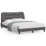 Bed frame with headboard gray synthetic leather 140x200cm by , Beds and slatted bases - Ref: Foro24-3208005, Price: 219,12 €,...