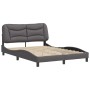 Estructura de cama con cabecero cuero sintético gris 140x200cm de , Camas y somieres - Ref: Foro24-3208005, Precio: 215,99 €,...