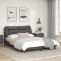 Bed frame with headboard gray synthetic leather 140x200cm by , Beds and slatted bases - Ref: Foro24-3208005, Price: 219,12 €,...