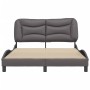 Estructura de cama con cabecero cuero sintético gris 140x200cm de , Camas y somieres - Ref: Foro24-3208005, Precio: 215,99 €,...