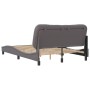 Bed frame with headboard gray synthetic leather 140x200cm by , Beds and slatted bases - Ref: Foro24-3208005, Price: 219,12 €,...