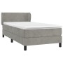 Cama box spring con colchón terciopelo gris claro 100x200 cm de vidaXL, Camas y somieres - Ref: Foro24-3127415, Precio: 343,8...