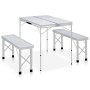 Mesa de camping plegable con 2 bancos aluminio blanco de vidaXL, Mobiliario de camping - Ref: Foro24-48181, Precio: 98,75 €, ...