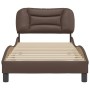 Estructura de cama con cabecero cuero sintético marrón 90x190cm de , Camas y somieres - Ref: Foro24-3207969, Precio: 155,70 €...