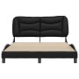 Estructura cama cabecero cuero sintético negro blanco 140x200cm de , Camas y somieres - Ref: Foro24-3208007, Precio: 215,31 €...