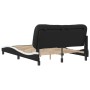 Estructura cama cabecero cuero sintético negro blanco 140x200cm de , Camas y somieres - Ref: Foro24-3208007, Precio: 215,31 €...