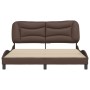 Estructura de cama cabecero cuero sintético marrón 160x200 cm de , Camas y somieres - Ref: Foro24-3208011, Precio: 258,44 €, ...