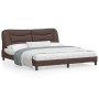 Estructura de cama cabecero cuero sintético marrón 180x200 cm de , Camas y somieres - Ref: Foro24-3208018, Precio: 260,99 €, ...