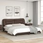 Estructura de cama cabecero cuero sintético marrón 180x200 cm de , Camas y somieres - Ref: Foro24-3208018, Precio: 260,99 €, ...