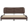 Estructura de cama cabecero cuero sintético marrón 180x200 cm de , Camas y somieres - Ref: Foro24-3208018, Precio: 260,99 €, ...