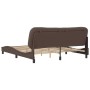 Estructura de cama cabecero cuero sintético marrón 180x200 cm de , Camas y somieres - Ref: Foro24-3208018, Precio: 260,99 €, ...