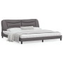 Estructura de cama con cabecero cuero sintético gris 200x200 cm de , Camas y somieres - Ref: Foro24-3208026, Precio: 251,99 €...