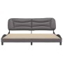 Bed frame with headboard gray synthetic leather 200x200 cm by , Beds and slatted bases - Ref: Foro24-3208026, Price: 250,85 €...