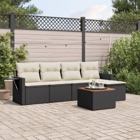 6-piece garden sofa set and black synthetic rattan cushions by , Garden sets - Ref: Foro24-3256868, Price: 366,86 €, Discount: %