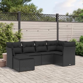 6-piece garden sofa set and black synthetic rattan cushions by , Garden sets - Ref: Foro24-3263171, Price: 353,54 €, Discount: %