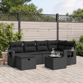 7-piece garden dining set and black synthetic rattan cushions by , Garden sets - Ref: Foro24-3263801, Price: 452,87 €, Discou...