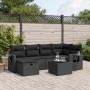 7-teiliges Garten-Essset und schwarze Kissen aus synthetischem Rattan von , Gartensets - Ref: Foro24-3263801, Preis: 449,62 €...