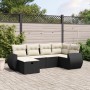 6-teiliges Gartensofa-Set und schwarze synthetische Rattankissen von , Gartensets - Ref: Foro24-3264102, Preis: 407,66 €, Rab...