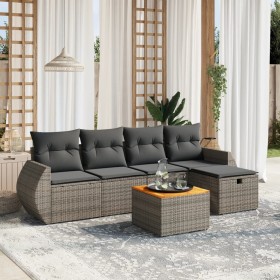 6-teiliges Gartenmöbel-Set und graue synthetische Rattankissen von , Gartensets - Ref: Foro24-3265057, Preis: 385,17 €, Rabat...