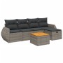 6-piece garden furniture set and gray synthetic rattan cushions by , Garden sets - Ref: Foro24-3265057, Price: 388,22 €, Disc...