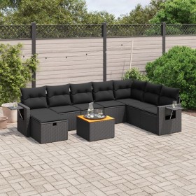 8-teiliges Gartensofa-Set und schwarze synthetische Rattankissen von , Gartensets - Ref: Foro24-3264982, Preis: 548,30 €, Rab...