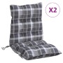 Low back chair cushions 2 pcs gray plaid Oxford fabric by , Cushions for chairs and sofas - Ref: Foro24-377713, Price: 50,53 ...