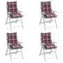 Low back chair cushions 4 pcs Oxford fabric red plaid by , Cushions for chairs and sofas - Ref: Foro24-377711, Price: 71,75 €...