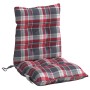 Low back chair cushions 4 pcs Oxford fabric red plaid by , Cushions for chairs and sofas - Ref: Foro24-377711, Price: 71,75 €...