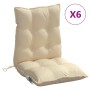 Cojines para silla con respaldo bajo 6 uds tela Oxford beige de , Cojines para sillas y sofás - Ref: Foro24-377682, Precio: 1...