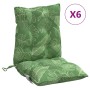 Low back chair cushions 6 pcs leaf print fabric by , Cushions for chairs and sofas - Ref: Foro24-377730, Price: 124,03 €, Dis...