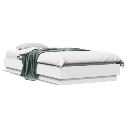 Estructura de cama con luces LED blanco 100x200 cm de , Camas y somieres - Ref: Foro24-839504, Precio: 109,05 €, Descuento: %