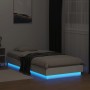 Bed frame with white LED lights 100x200 cm by , Beds and slatted bases - Ref: Foro24-839504, Price: 109,40 €, Discount: %