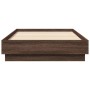 Oak brown bed frame with LED lights 75x190 cm by , Beds and slatted bases - Ref: Foro24-839552, Price: 109,37 €, Discount: %