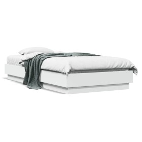 Bed frame with white LED lights 75x190 cm by , Beds and slatted bases - Ref: Foro24-839546, Price: 109,47 €, Discount: %