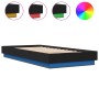 Estructura de cama con luces LED negro 90x200 cm de , Camas y somieres - Ref: Foro24-839512, Precio: 107,99 €, Descuento: %