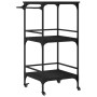 Black engineered wood kitchen cart 60.5x50x105 cm by , Kitchen and dining carts - Ref: Foro24-842336, Price: 68,57 €, Discoun...