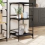 Black engineered wood kitchen cart 60.5x50x105 cm by , Kitchen and dining carts - Ref: Foro24-842336, Price: 68,57 €, Discoun...