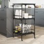 Black engineered wood kitchen cart 60.5x50x105 cm by , Kitchen and dining carts - Ref: Foro24-842336, Price: 68,57 €, Discoun...