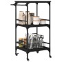 Black engineered wood kitchen cart 60.5x50x105 cm by , Kitchen and dining carts - Ref: Foro24-842336, Price: 68,57 €, Discoun...