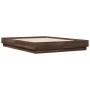 Estructura de cama madera de ingeniería marrón roble 135x190 cm de , Camas y somieres - Ref: Foro24-3209883, Precio: 135,71 €...