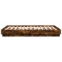 Smoked oak engineered wood bed frame 135x190cm by , Beds and slatted bases - Ref: Foro24-3209881, Price: 131,47 €, Discount: %