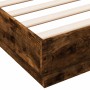 Estructura de cama madera de ingeniería roble ahumado 135x190cm de , Camas y somieres - Ref: Foro24-3209881, Precio: 130,99 €...