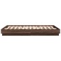 Oak brown engineered wood bed frame 120x200 cm by , Beds and slatted bases - Ref: Foro24-3209869, Price: 133,67 €, Discount: %