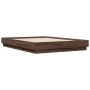 Oak brown engineered wood bed frame 140x190 cm by , Beds and slatted bases - Ref: Foro24-3209876, Price: 146,43 €, Discount: %