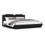 Estructura de cama con cabecero y luces LED negro 180x200 cm de , Camas y somieres - Ref: Foro24-3209990, Precio: 285,89 €, D...