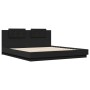 Bed frame with headboard and LED lights black 180x200 cm by , Beds and slatted bases - Ref: Foro24-3209990, Price: 285,89 €, ...